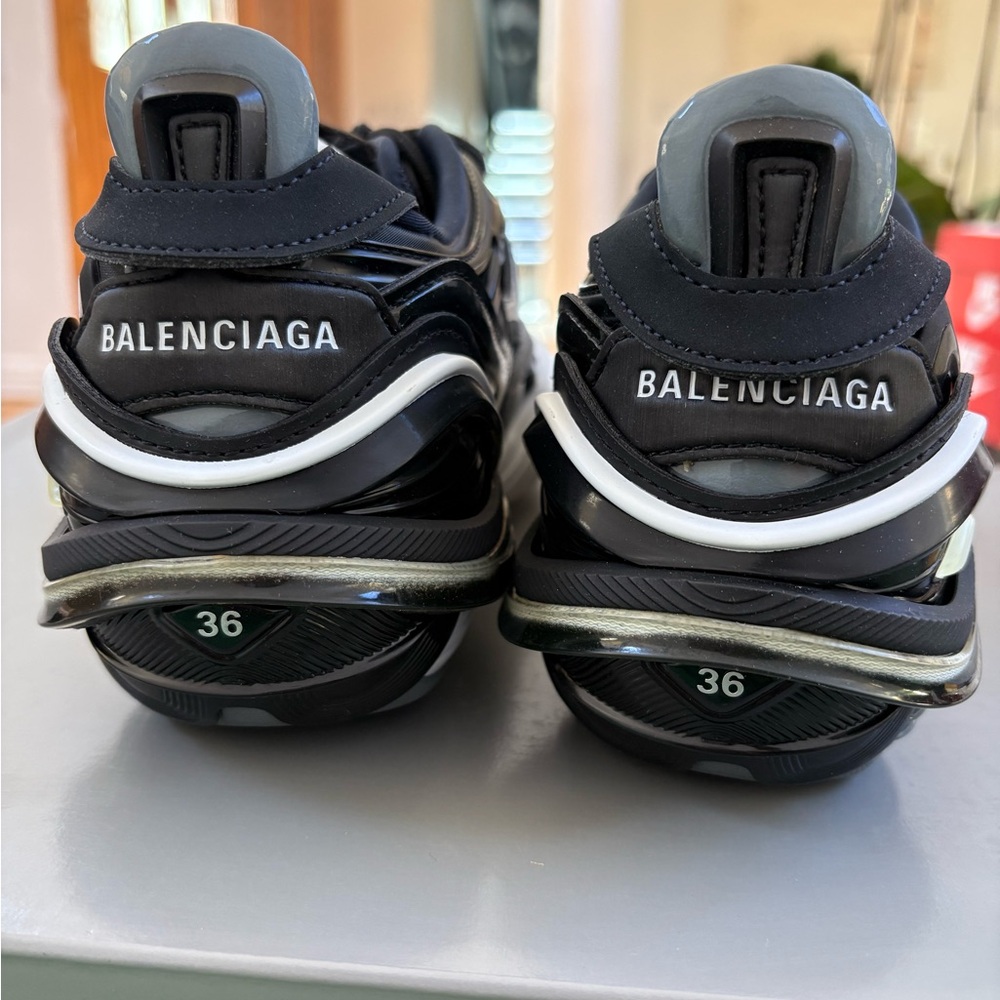 Balenciaga Black and White TYREX Sneakers
